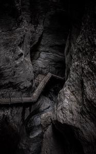 Preview wallpaper rock, stairs, mountain, gray