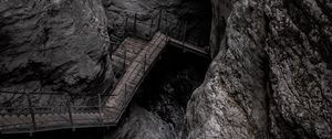 Preview wallpaper rock, stairs, mountain, gray