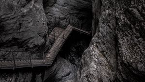 Preview wallpaper rock, stairs, mountain, gray