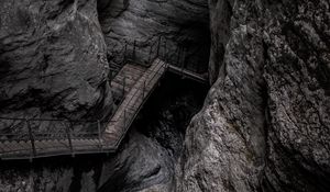 Preview wallpaper rock, stairs, mountain, gray