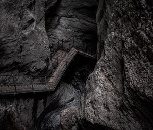 Preview wallpaper rock, stairs, mountain, gray