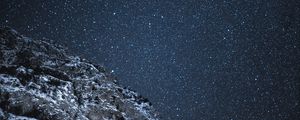 Preview wallpaper rock, starry sky, stars, night, dark