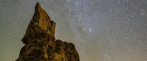 Preview wallpaper rock, stars, sky, night, landscape, nature