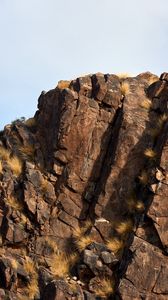 Preview wallpaper rock, stone, bushes, sky