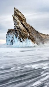 Preview wallpaper rock, stone, ice, snow, snowy