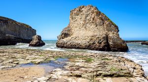 Preview wallpaper rock, stone, reefs, sea, landscape