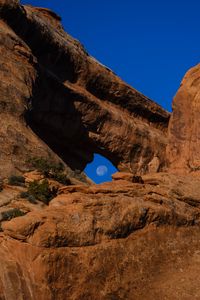 Preview wallpaper rock, stone, relief, moon, sky