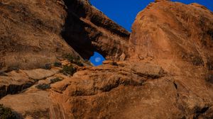 Preview wallpaper rock, stone, relief, moon, sky