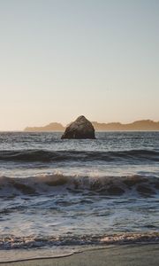 Preview wallpaper rock, stone, sea, coast, waves