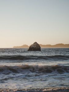 Preview wallpaper rock, stone, sea, coast, waves