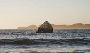 Preview wallpaper rock, stone, sea, coast, waves