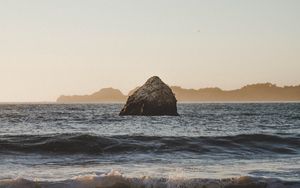 Preview wallpaper rock, stone, sea, coast, waves