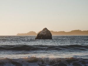 Preview wallpaper rock, stone, sea, coast, waves