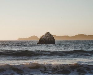 Preview wallpaper rock, stone, sea, coast, waves