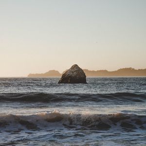 Preview wallpaper rock, stone, sea, coast, waves