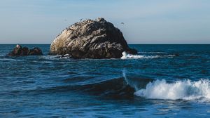 Preview wallpaper rock, stone, sea, waves