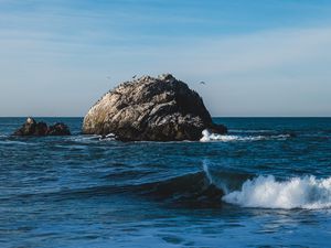 Preview wallpaper rock, stone, sea, waves