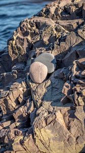 Preview wallpaper rock, stones, coast, sea