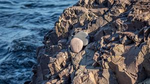 Preview wallpaper rock, stones, coast, sea