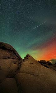 Preview wallpaper rock, stones, meteorite, stars, night