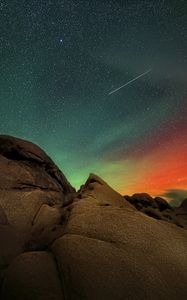 Preview wallpaper rock, stones, meteorite, stars, night