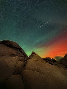 Preview wallpaper rock, stones, meteorite, stars, night