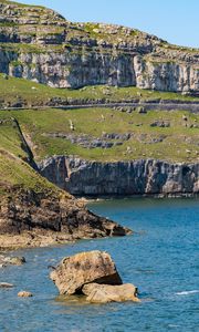 Preview wallpaper rock, stones, sea, landscape, nature