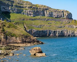 Preview wallpaper rock, stones, sea, landscape, nature