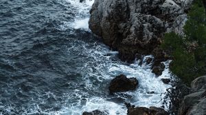 Preview wallpaper rock, stones, sea, foam