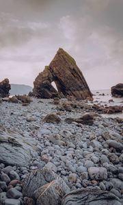 Preview wallpaper rock, stones, shore, nature, landscape