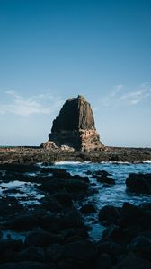 Preview wallpaper rock, stones, water, shore, landscape