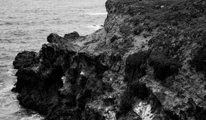 Preview wallpaper rock, surf, waves, bw