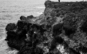 Preview wallpaper rock, surf, waves, bw