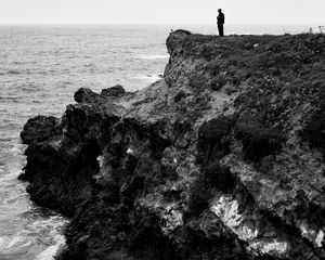 Preview wallpaper rock, surf, waves, bw