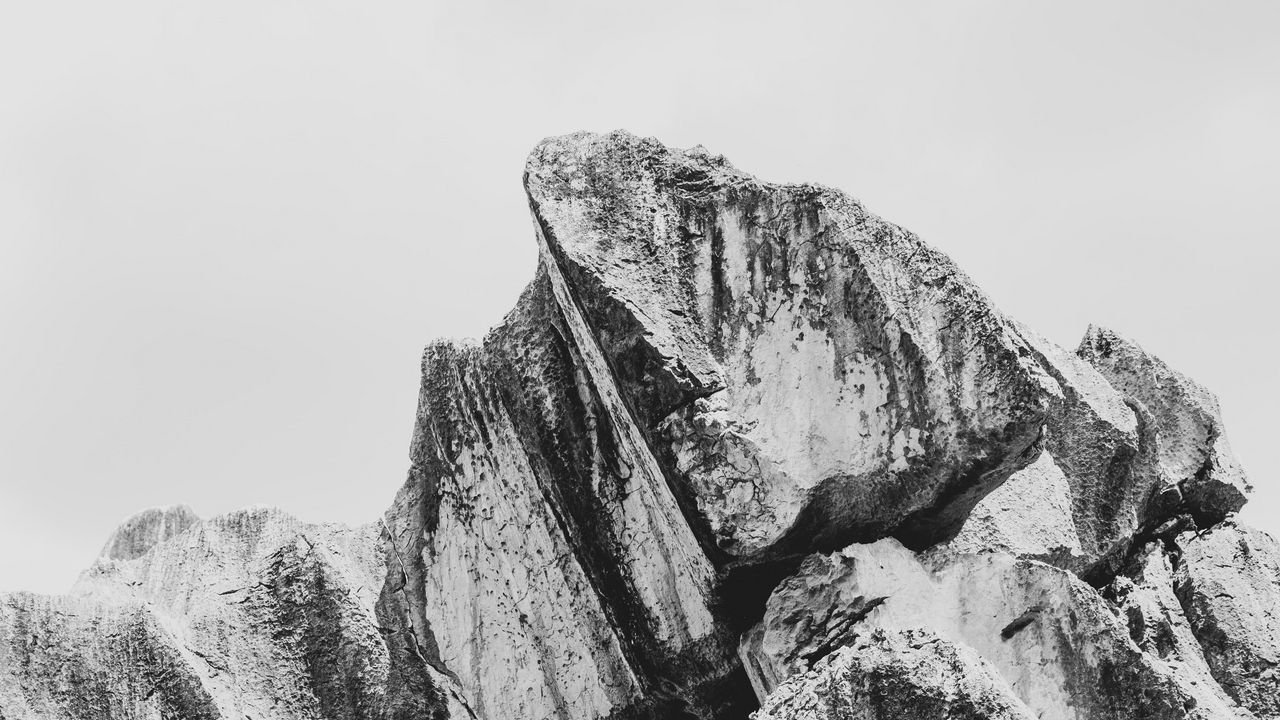 Wallpaper rock, top, cliff, bw