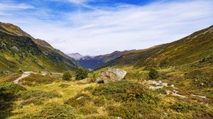 Preview wallpaper rock, valley, landscape, nature, mountains
