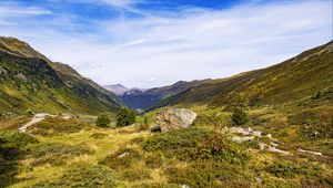 Preview wallpaper rock, valley, landscape, nature, mountains