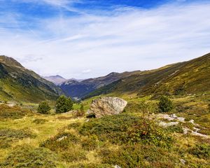 Preview wallpaper rock, valley, landscape, nature, mountains