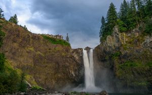 Preview wallpaper rock, waterfall, splashes, stones