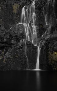 Preview wallpaper rock, waterfall, water, nature
