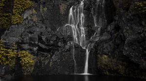 Preview wallpaper rock, waterfall, water, nature