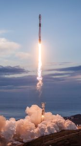 Preview wallpaper rocket, flight, launch, smoke