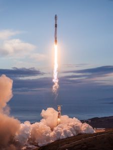 Preview wallpaper rocket, flight, launch, smoke