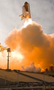 Preview wallpaper rocket, flying, sky, smoke
