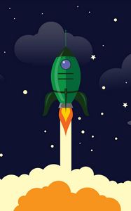 Preview wallpaper rocket, launch, space, art