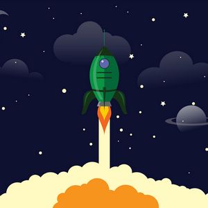 Preview wallpaper rocket, launch, space, art