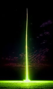 Preview wallpaper rocket, light, beam, green, night