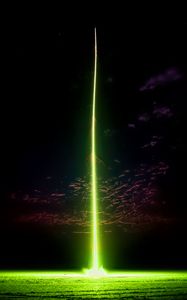 Preview wallpaper rocket, light, beam, green, night