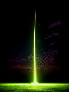 Preview wallpaper rocket, light, beam, green, night