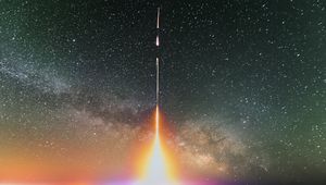 Preview wallpaper rocket, light, sky